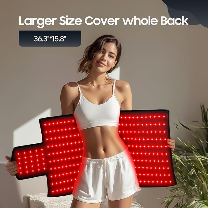 LITDUCK Body Red Light Therapy Mat, Eligible Red Light Therapy Blanket, 2in1 LEDs(660nm& 850nm), Premium Leather, Adjustable Timer & Intensity 36.3"*15.8" (325leds)