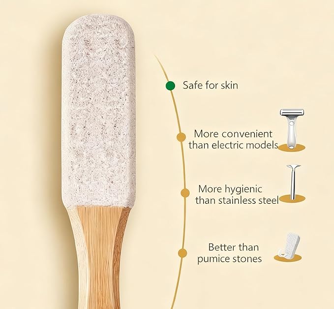 2-Pack Professional Pedicure Foot File with Wooden Handle & Pumice Stone - Callus Remover for Feet & Hands, Foot Scrubber for Dead Skin, Dry Rough Feet, Cracked Heels and Corns