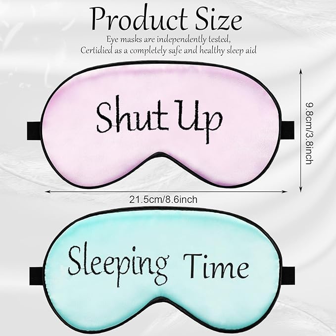 8 Pieces Funny Sleep Mask Silk Eye Mask with Adjustable Strap Soft Cute Blackout Blindfold Eye Cover for Women Men Full Night's Sleep, Travel, Nap, Meditation(Retro Colors)