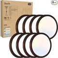 8PACK LED Flush Mount Ceiling Light Fixture, 3000K-4000K-6500K & 100W Equivalent Modern Kitchen Recessed Ceiling Lamp 15W 1500Lm 7.5 Inch Closet Round Surface for Bathroom Laundry-Oil-Rubbed Bronze