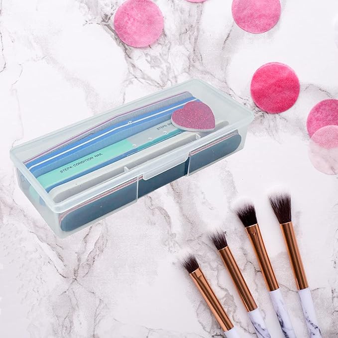 Lokyango Clear Manicure Tool Box, Personal Nail Box Storage Case for Organizing, Plastic Nail Tool Box for Manicure Pedicure Kit (6pcs)