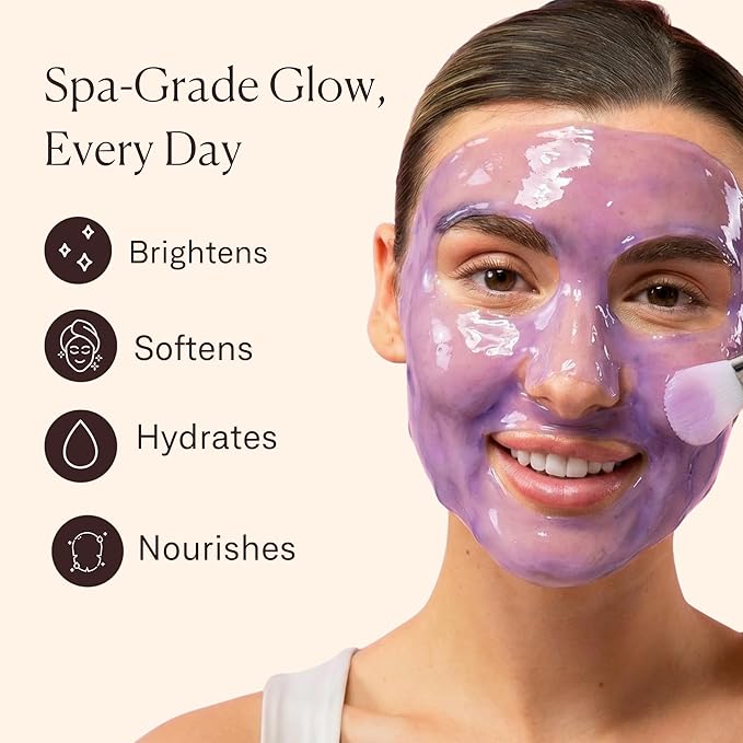 Jelly Face Mask for Facials - Lavender Hydrating, Brightening & Nourishing Jelly Mask with Free Jade Roller & Spatula | Professional Hydrojelly Masks | Vajacial | 23 Oz | Mothers Day Gifts for Mom