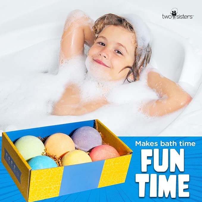 Poke Monster Bath Bombs for Kids with Surprise Inside (6 Pack) - Large Bubble Bath Bomb for Boys & Girls - Fruity Scent, Skin-Safe, USA Made, Kids Easter Basket Stuffers and Gift by Two Sisters