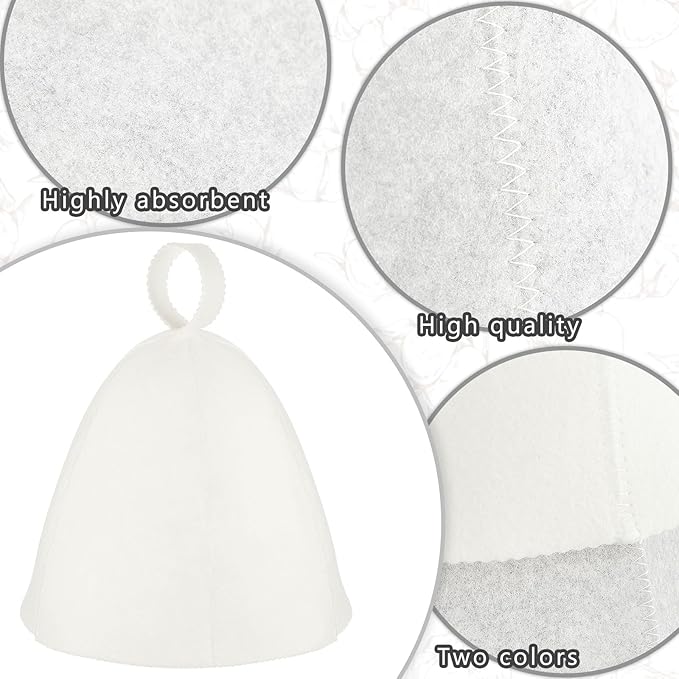 JaGely Sauna Hat for Men Women Sauna Hat Vaporarium Cap Russian Banya Cap for Bath House Accessories