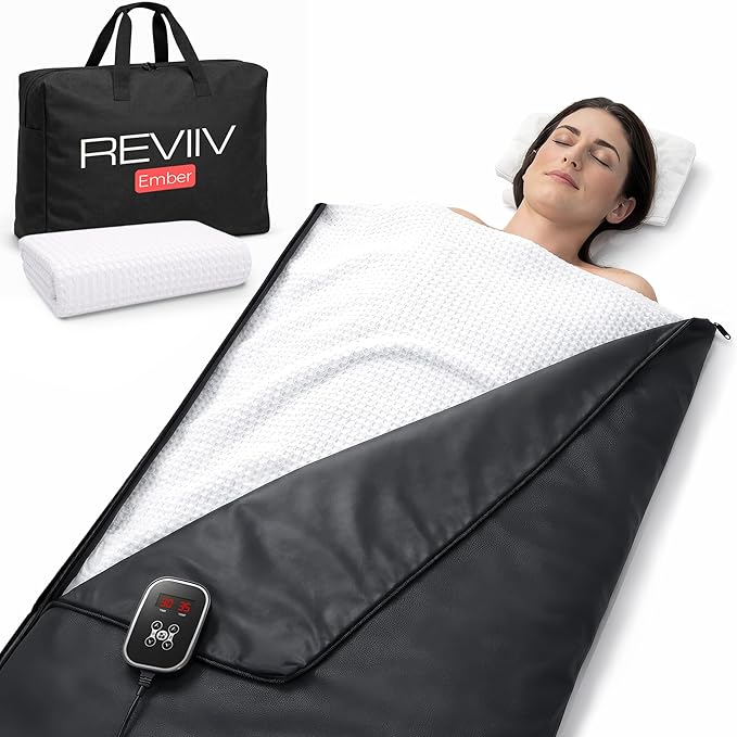 Portable Infrared Sauna Blanket for Home — True Carbon-Fiber Far Infrared, Low EMF, Insert Towel & Sauna Bag Included, | Full Body Detox, Muscle Recovery & Relaxation | 85–185°F