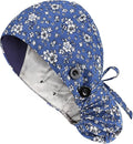 Satin Lined Scrub Caps with Buttons & Sweathand, Surgical Caps for Women