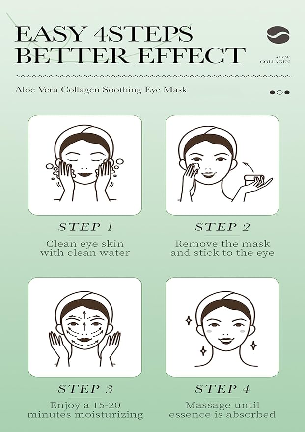Aloe Vera Under Eye Masks, 60 PCS, Eye Bags, Puffy Eyes and Dark Circles Treatments, Reduce Wrinkles & Fine Lines Undereye Patches, Smooth, Firming, Moisturizing Eye Skin for Men&women Gift