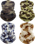 ROXUN 4 Pack Neck Gaiter, Cooling Breathable Face Mask UV Protection Scarf Hiking Bandana for Men/Women
