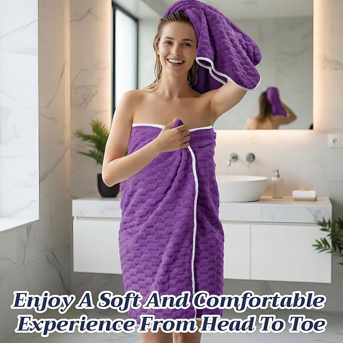 Gilprop 12 Pcs Soft Bath Towels Set for Bathroom Quick Dry, 4 Bath Sheets 4 Hand Towels 4 Washcloth Absorbent Microfiber Fluffy Shower Washcloth for Spa Gym Hotel Travel(Dark Color)
