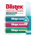 Blistex Medicated Lip Balm, 0.15 Oz Each, Classic, Mint and Berry Flavor, Soothes and Protects, Advanced Medicated Lip Care for Dry, Chapped Lips, SPF 15 Sun Protection, 3 Count, 1 Pack
