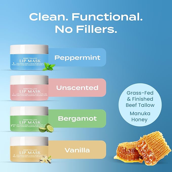 Body Restore Collagen Lip Mask – Mothers Day Gifts for Mom, Hydrating Lip Treatment, Birthday Gifts for Women, Self Care Spa Gifts – Peppermint