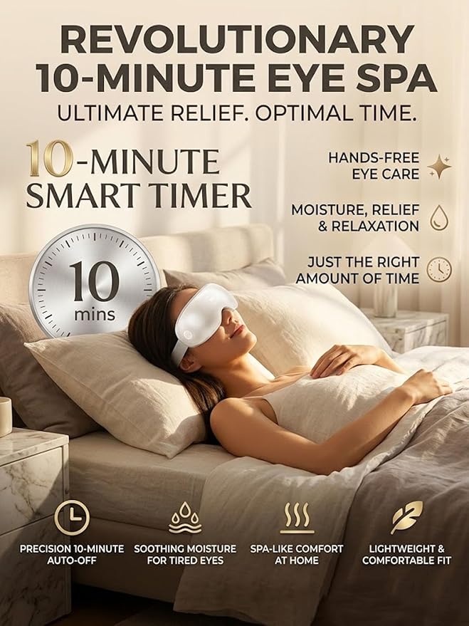 Beminda Steam Eye Therapy, Beminda Steam Therapy Pro, Steam Eye Mask for Dry Eyes, Adjustable Eye Steamer with Heat & Smart Nano Mist Moisturizing (Standard)