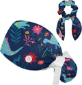 Scrub Cap with Hair Scrunchy, Ponytail Holder Surgical Cap