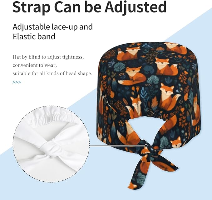 Alligator Ice Cream Working Cap, Scrub Cap with Sweatband, Adjustable Tie Back Hat Breathable Headgear for Women/Men