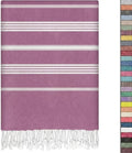 EPHESUS TOWELS Turkish Beach Towel - 38x70 inch Oversized - Sultan Design - Turkish Towel for Beach, Bath, Pool, Gym, Yoga - Prewashed, Lightweight, Quick Dry (Light Orchid)