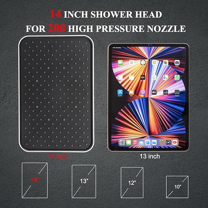 Tandem Shower Head with Filters-14'' Rainfall ShowerHead,Filtered Power Wash Handheld for Hard Water,High Pressure Output, Reduces Dry Itchy Skin, Improves Condition of Your Body, Hair