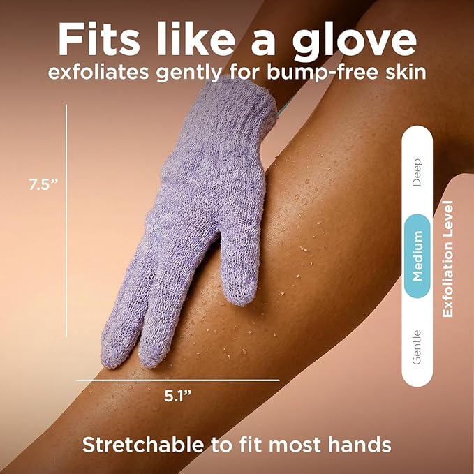 Love Being Scrubbed Body Exfoliating Gloves (2 Pair, 4 Count, Assorted Colors), Stretchy Exfoliating Body Scrubber for Bath & Shower, Body Exfoliator for Women & Men for Softer, Smoother Skin