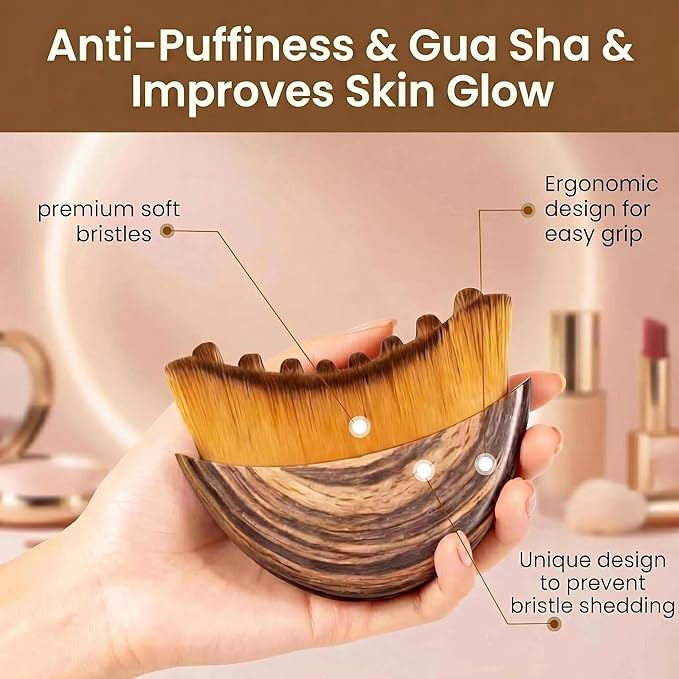 Lymphatic Contour Face Brush,Lymphatic Face Brush,Lymphatic Drainage Brush,Dry Brush,Neck,Chin & Face Sculpting,Anti-Puffiness,Gua Sha & Improves Skin Glow,Skin Care Massage Tools.