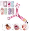 Modelones Cat Eye Magnet for Nails, 5 PCS Nail Magnet Tool Set for Cat Eye Gel Polish, 4-in-1 Cat Eye Nail Magnet with Magnetic Bead, Heart, Bunny &Circle Cat Eye Magnets for DIY Nail Art