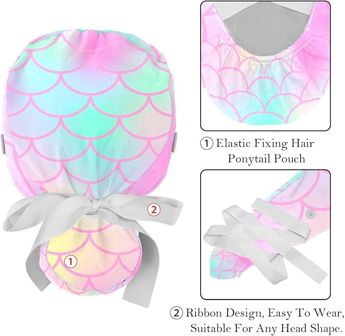 Women's Working Caps with Scrunchies Tarot Pattern Background Lace-Up Hat Unisex Hair Covers One Size