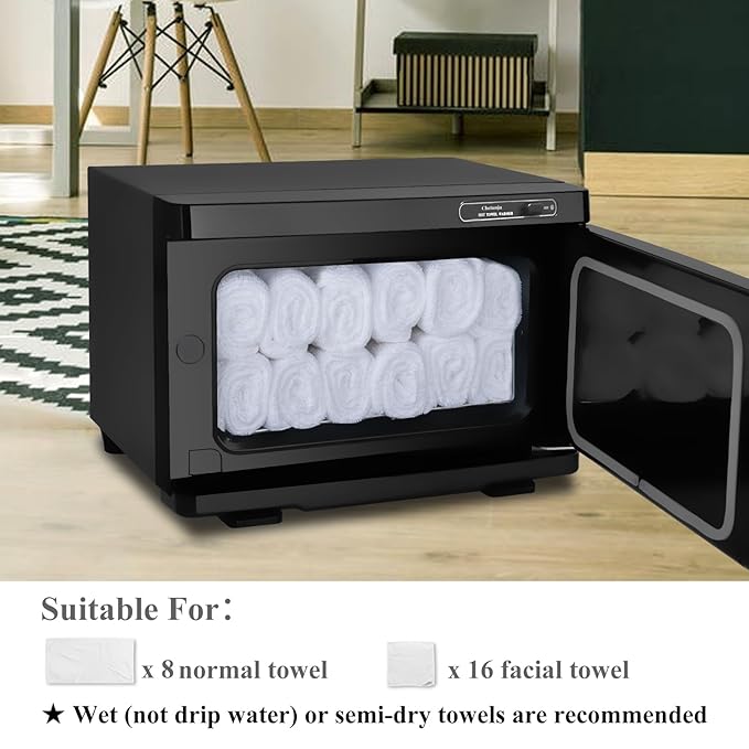 Towel Warmer,Towel Steamer for Facial, Professional Spa Hot Towel Warmer 8L, Small Towel Warmer Cabinet, Towel Warmer for Facial caddy for Salon,Spa, Massage Use(*black)
