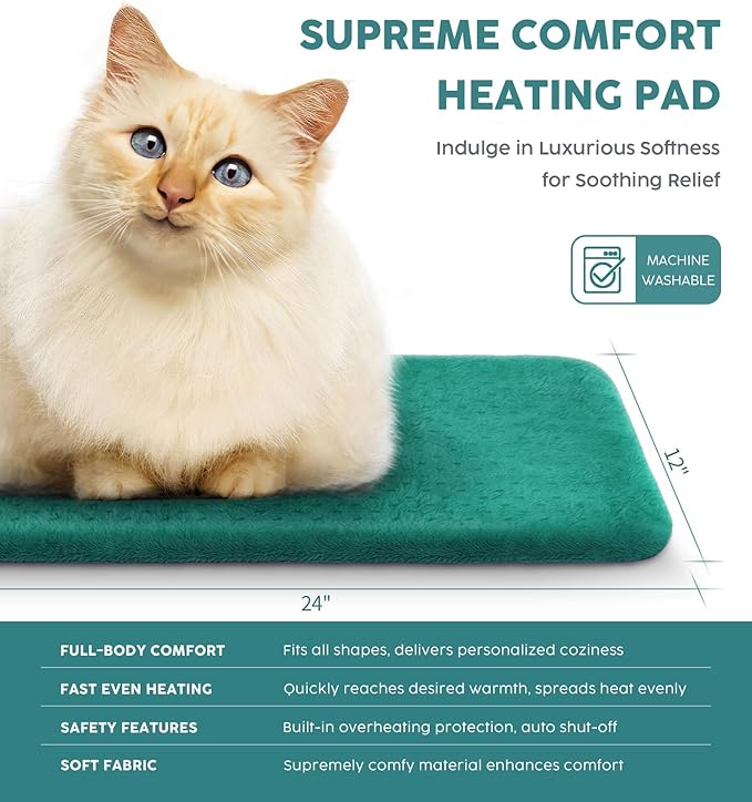Mothers Day Gifts for Mom Her,Heating Pad for Back Pain & Cramps - Ultimate Pain Relief & Versatile Gift for Women, Men, Dad, Mom - Ideal for Christmas, Soft Machine Wash Fabric, King Size 12"x24"
