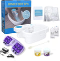 Ionic Foot Bath Detox Machine, Portable Pedicure Spa Bath Massager, Feet Soaking Tub for Home, Personal Relaxation & Cleanse Bio-Energizer, Includes 2 Arrays, 1 Acupoint Massage Roller & 2 Sea Salts