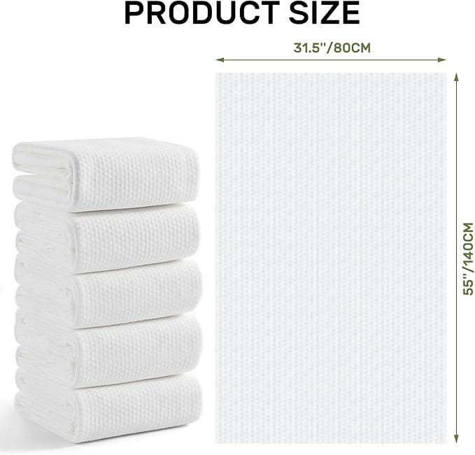 20pc Disposable Bath Towels Durable Large Portable Thicken Camping Towels Quick Dry, Absorbent,Ultra Soft for Travel Hotel Swimming Gym Sauna Spa Pet Sports Hiking Beach Spa 55''X 31.5''