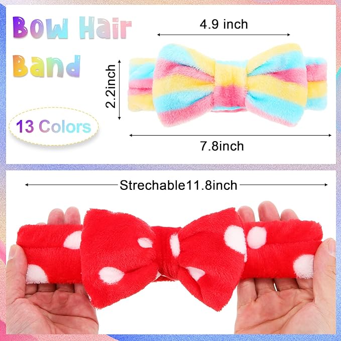 Jutom 74 Pcs Spa Headband Set 37 Styles Coral Fleece Terry Cloth Facial Hair Wrap Cosmetic Headband for Makeup, Soft Skincare & Washing Face Bow Hairbands for Women
