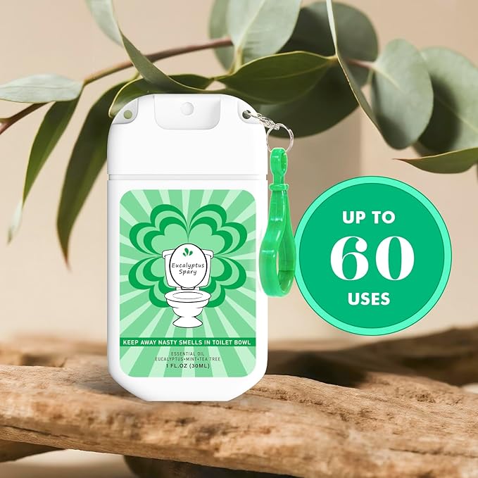 Toilet Spray for Poop Odor Eliminator, Pocket Travel Size Toiletries, Air Freshener Spray for Bathroom, Each 1 FL.OZ, 3 Pack, Ocean Coconut Eucalyptus Scent