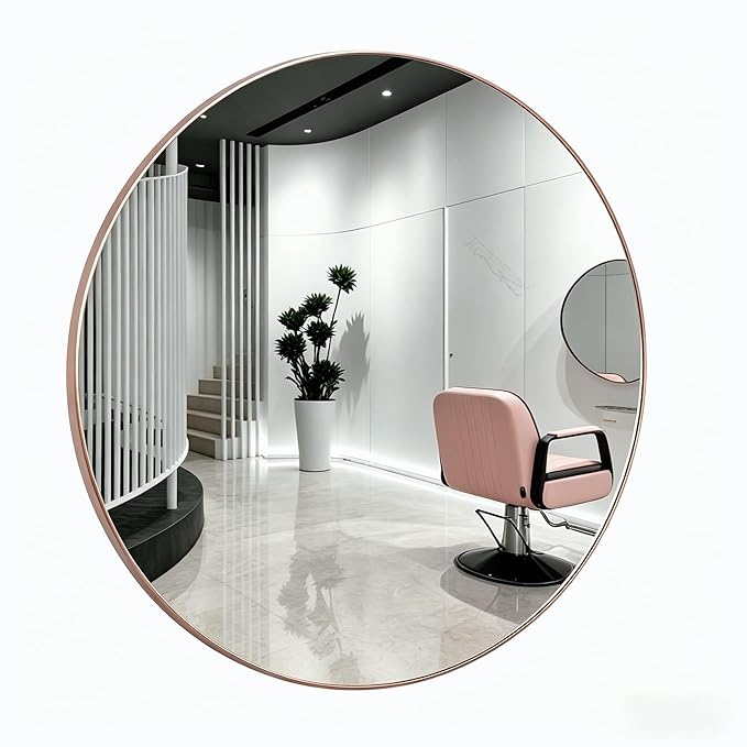 OmySalon Wall Mount Salon Station with Mirror, Hair Stylist Cabinet with Dryer Holders, Drawers & Shelf for Barbershop, Beauty SPA, Bathroom, White