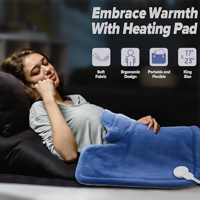 Mothers Day Gifts for Mom, Heating pad for Neck, Back, Shoulder, 3X Deeper Pain Relief, Ideal Gifts for Women, Wife, Fathers Day, Christmas, Birthday, 4 Auto-Off, Machine Washable, 6 Heat Settings
