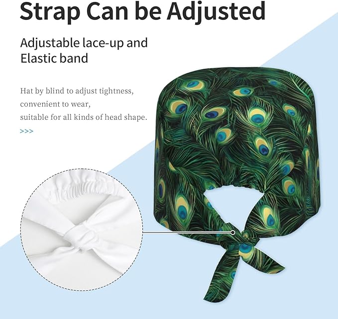 Alligator Ice Cream Working Cap, Scrub Cap with Sweatband, Adjustable Tie Back Hat Breathable Headgear for Women/Men
