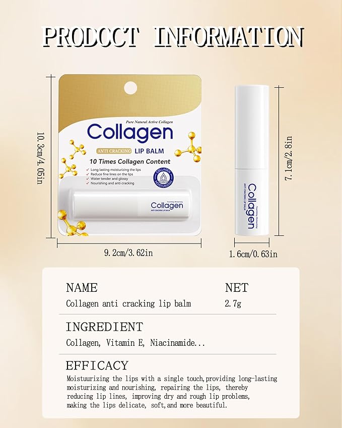 Collagen Lip Balm Set, 5Pcs Moisturizing Hydrating Lip Balm, Dry Lips Care Lip Moisturizer, Nourishing Vegan Lip Primer for Lipstick, Lightweight & Non-Sticky,Thanksgiving Lip Care Gift Kit for Women