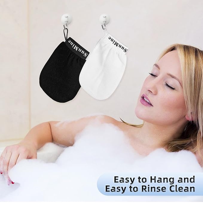 Exfoliating Gloves 2pcs Korean Exfoliating Mitts Glove Deep Body Scrub Dead Skin Remover Bath Massage for Men and Women