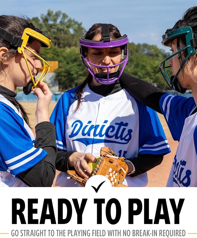 Dinictis Softball Face Mask, Lightweight, Comfortable, with Wide Field Vision, Durable and Safe Face Guards, Premium Protective Softball Fielder's Mask
