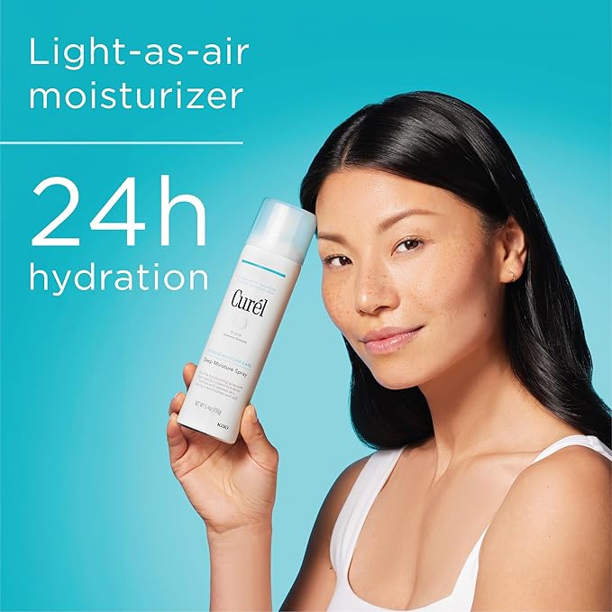 Curel Japanese Skin Care Deep Moisture Spray, Moisturizer for Dry Skin, Face Hydrating Spray with Ceramides, 5.2 Oz