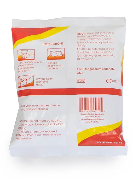 PrimaCare PHP-45 Instant Heat Pack for Emergency Heat Therapy, 4" x 5", Pack of 24