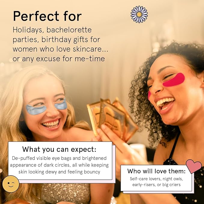 grace & stella Under Eye Patches (12 pairs) Eye Masks for Puffy Eyes and Dark Circles - Graduation Gifts for Teens, Birthdays, Bachelorette Party Favors, Self Care Gifts for Women - Vegan Cruelty-Free
