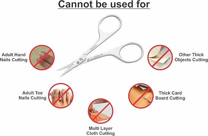 Cuticle Scissors Extra Fine Curved Blade, Extra Slim Scissors for Cuticles Care Professional Manicure Scissors with Precise Pointed Tip Grooming Blades, Eyebrow, Eyelash, and Dry Skin