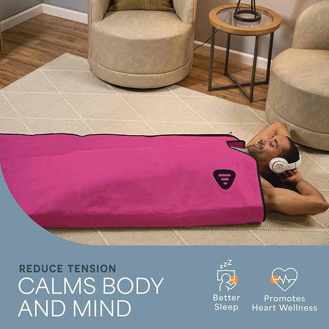 LifePro RejuvaWrap Infrared Sauna Blanket for Detox & Relaxation – Low EMF Carbon Fiber Heating, 9 Temp Levels, 5 Colors – Portable Sauna Blanket Infrared with Waterproof Interior & Carry Bag