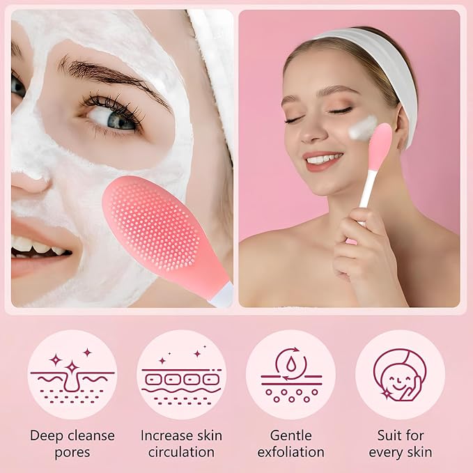 Facial Cleansing Brush,Pore Cleaning Brush Silicone for Skincare(2Pcs)
