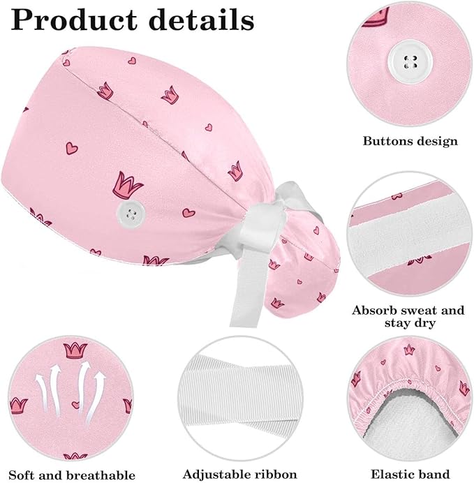 Women's Working Caps with Scrunchies Tarot Pattern Background Lace-Up Hat Unisex Hair Covers One Size