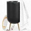 Luxury Towel Warmer Bucket, 23L Large Towel Warmers for Bathroom, with Stand, Ambient Light, Auto Shut Off, Relaxation Mode, Fits Three 40"x70" Towels, Bathrobes, Blankets, Great Gift Idea - Black