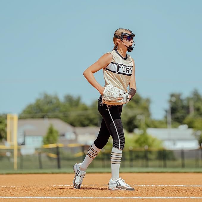 RIP-IT Original Defense Softball Face Mask, Lightweight, Protective Fielder's Softball Face Shield with Ponytail Strap & Soft Foam Padding