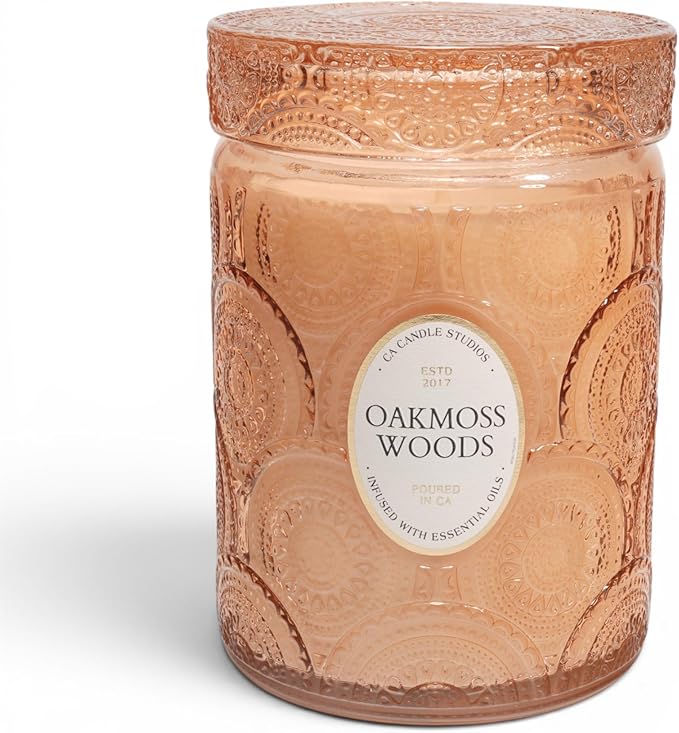 LEOBEN CO | Oakmoss Woods, Scented Candle | Heirloom Collection | 18oz | 80 Hour Burn Time | Made with Natural Vegan Soy Wax, Essential Oils, Fine Fragrance Oils and a 100% Cotton Wick