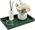 Pure Natural Marble Tray for Bathroom, Dresser, Sink. Cosmetics, toiletries, perfumes, Jewelry, Candles, etc. can be Placed (Jade Green, 12" x 8" x 1.2")