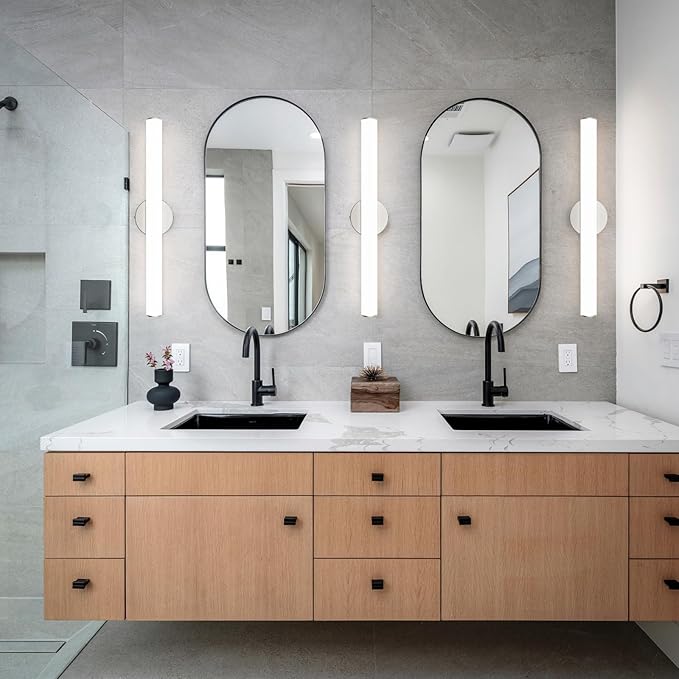 OOWOLF 24inch Bathroom Vanity Light 2-Pack, 16W Bathroom Lights Fixture,1600LM Led Vanity Lights Bar, 4000K Natural White Bath Wall Lighting Fixture Sconce Indoor, Vanity Light Fixtures Over Mirror