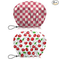 2 PCS Shower Cap Waterproof Double Layer Elastic Adjustable Reusable Hair Bath Caps for Girls Women Cute Aesthetic-Pink White