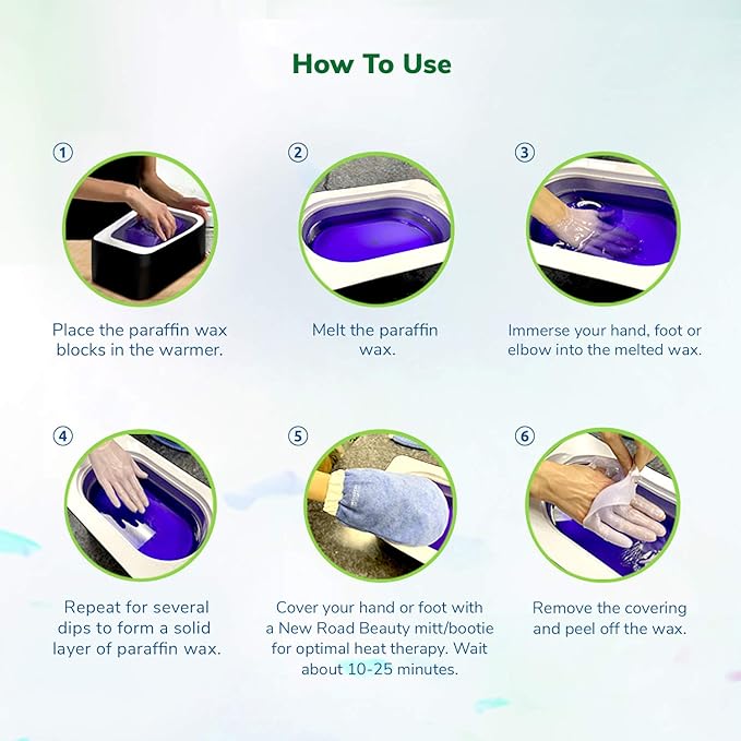 Paraffin Wax Machine for Hand and Feet, Paraffin Wax Kit, Quick Heating Touch Screen Paraffin Bath, Pink Terry-Cloth Mitts and Booties, Paraffin Wax for Arthritis, 4-Pack Lavender